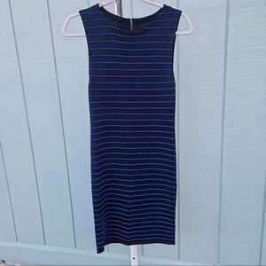 Alice + Olivia Blue Striped Sleeveless Versitile Mini Dress. Small
